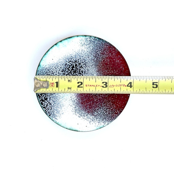 Vintage Enamelled Copper Trinket Dish - Picture 12 of 13